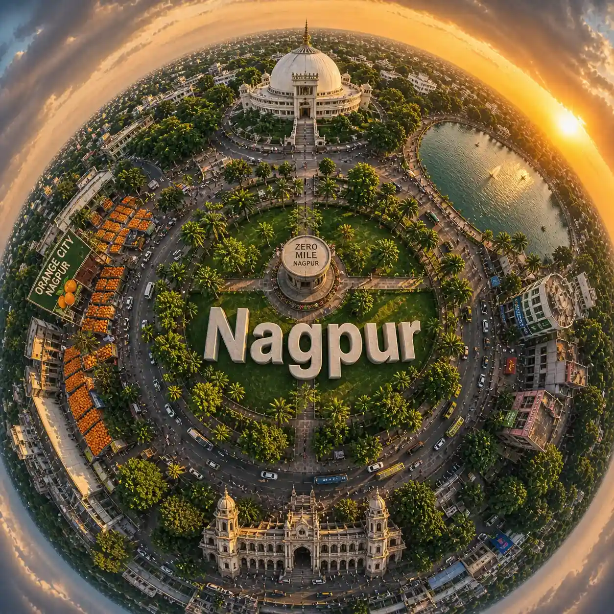 Nagpur city aerial view — airport taxi guide